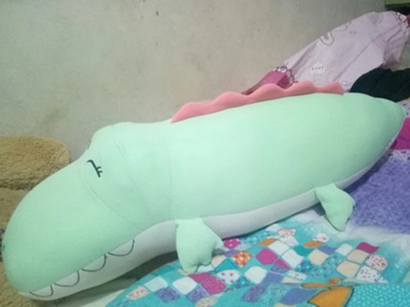 cuddly pop soft lying cartoon crocodile plush pillow big stuffed anime alligator doll pillow for baby gift decoration 31inch 80cm  DY50086 (13)