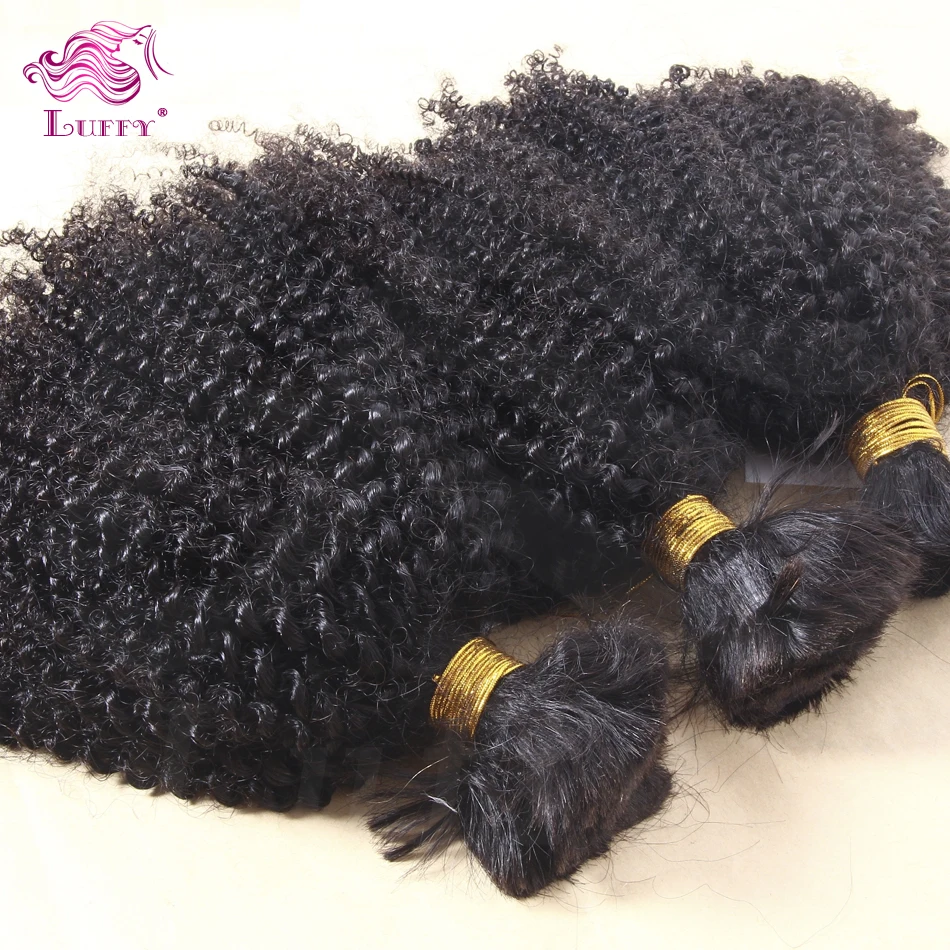 

7A! Virgin Brazilian Afro Kinky Curly Bulk Hair For Braiding Unprocessed 100 Bulk Human Hair No Weft Bulk Hair Extensions