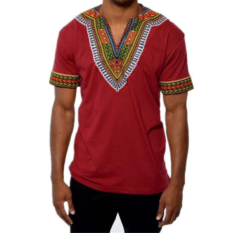 Одежда в африканском стиле, Мужская футболка, летняя футболка с коротким рукавом, этнический цветочный принт, Мексиканский этнический стиль, Boho, топы, 4XL, Дашики, футболка