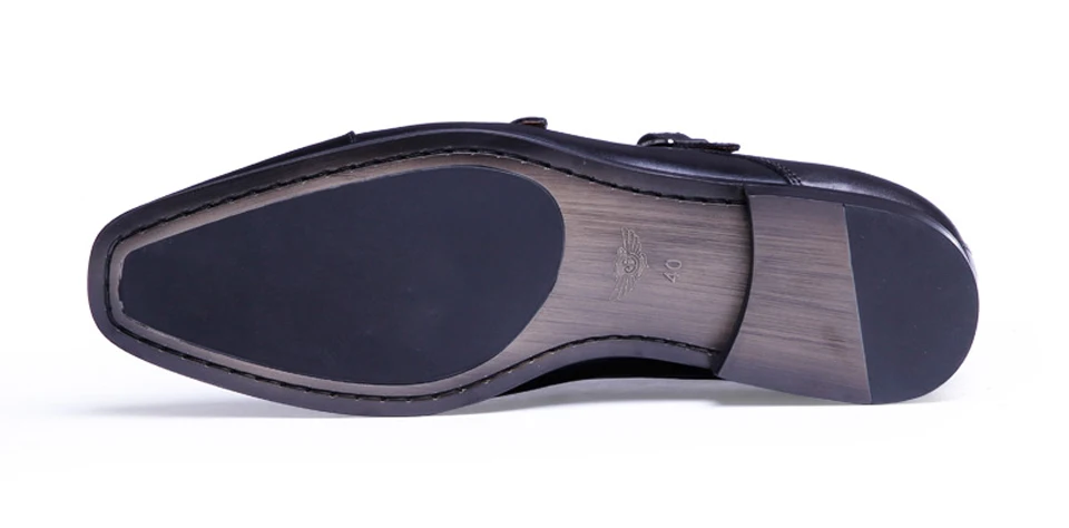 DESAI/Роскошные Брендовые мужские туфли-оксфорды из натуральной кожи; Мужские модельные туфли с острым носком и двойной пряжкой; мужские свадебные туфли