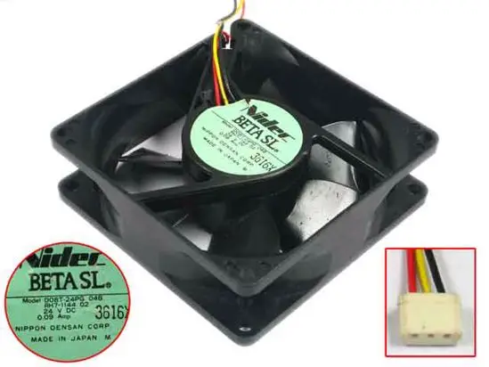 

Nidec D08T-24PG DC 24V 0.09A 80x80x25mm 3-wire Server Cooler Fan
