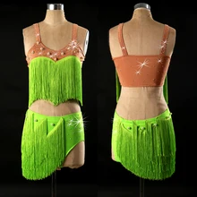 Женские платья для латино-американских танцев с бахромой для латинских танцев костюмы для женщин Самба Танго Платье для латино-американских танцев платья для девочек конкурс l031