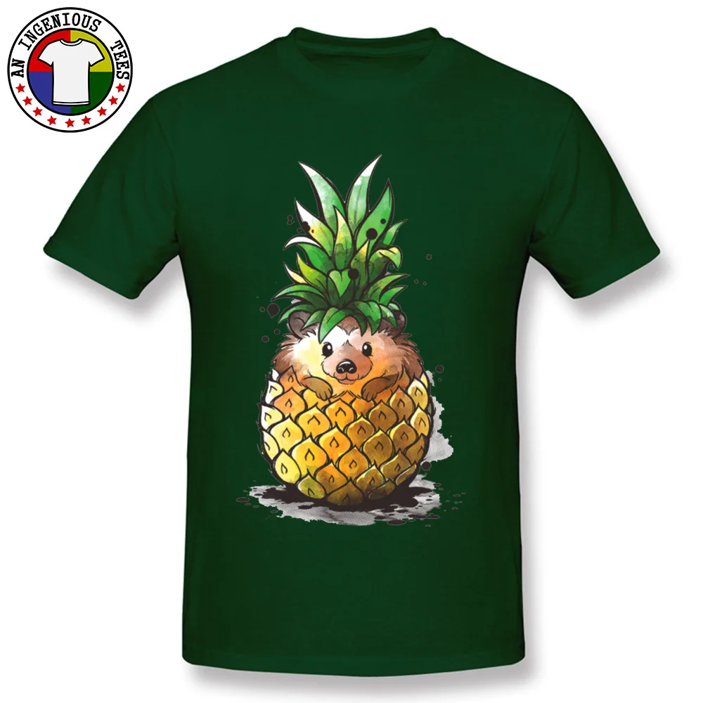  Men's T-Shirt PINEAPPLE-HEDGEHOG Casual Tops & Tees 100% Cotton Round Collar Short Sleeve Fashionable T Shirts Summer Fall PINEAPPLE-HEDGEHOG dark