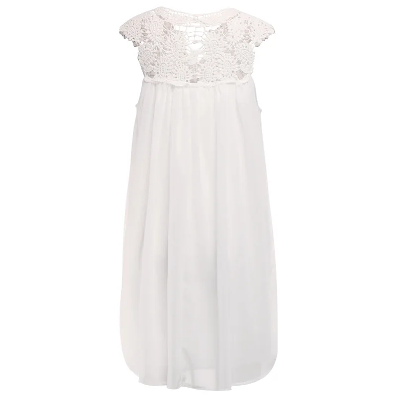 Женское богемное летнее элегантное платье кружевное лоскутное свободное сексуальное платье с коротким рукавом шифоновое белое пляжное платье женские платья