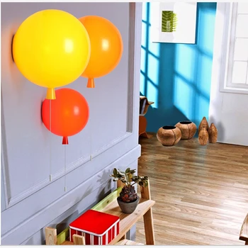 

Free Shipping Modern Decorative Christmas Kids Child e27 led Colorful Acrylic Balloon Wall Light lamps cute balloon Wall scone