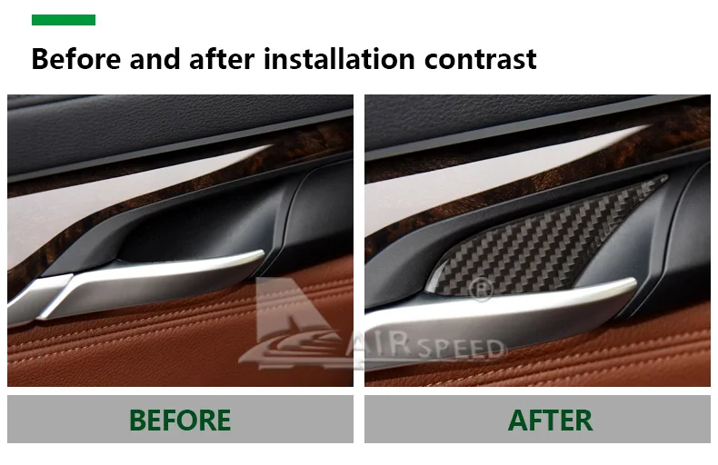 Airspeed Carbon Fiber Car Interior Door Handle Cover Door Bowl Sticker Decoration Styling for BMW F15 X5 F16 X6 14-17 Accessorie (18)