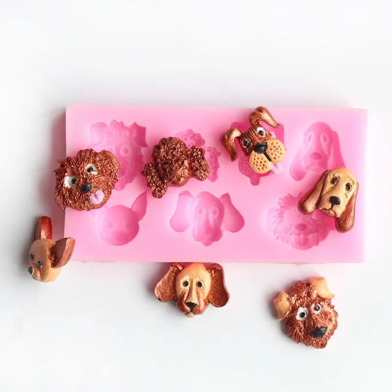7 Виды щенок выражение узор силиконовые формы DIY fondant (сахарная) шоколадная форма
