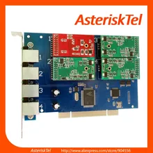 Карта Asterisk Quad Span аналоговая Asterisk PCI карта tdm410p с 1 FXO+ 3 модулями FXS, для FreePBX Elastix