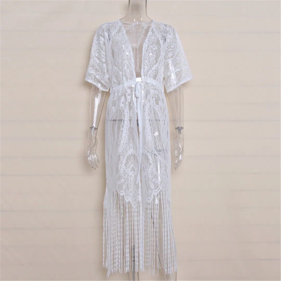 Boa White Lace Sexy Cover Up