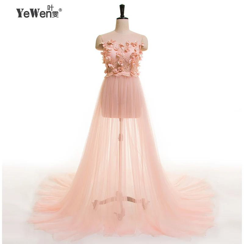 

YEWEN Summer New Desinger Robe De Soiree Tulle lace flowers burgundy Party Occasion Formal Long Evening Dress 2018