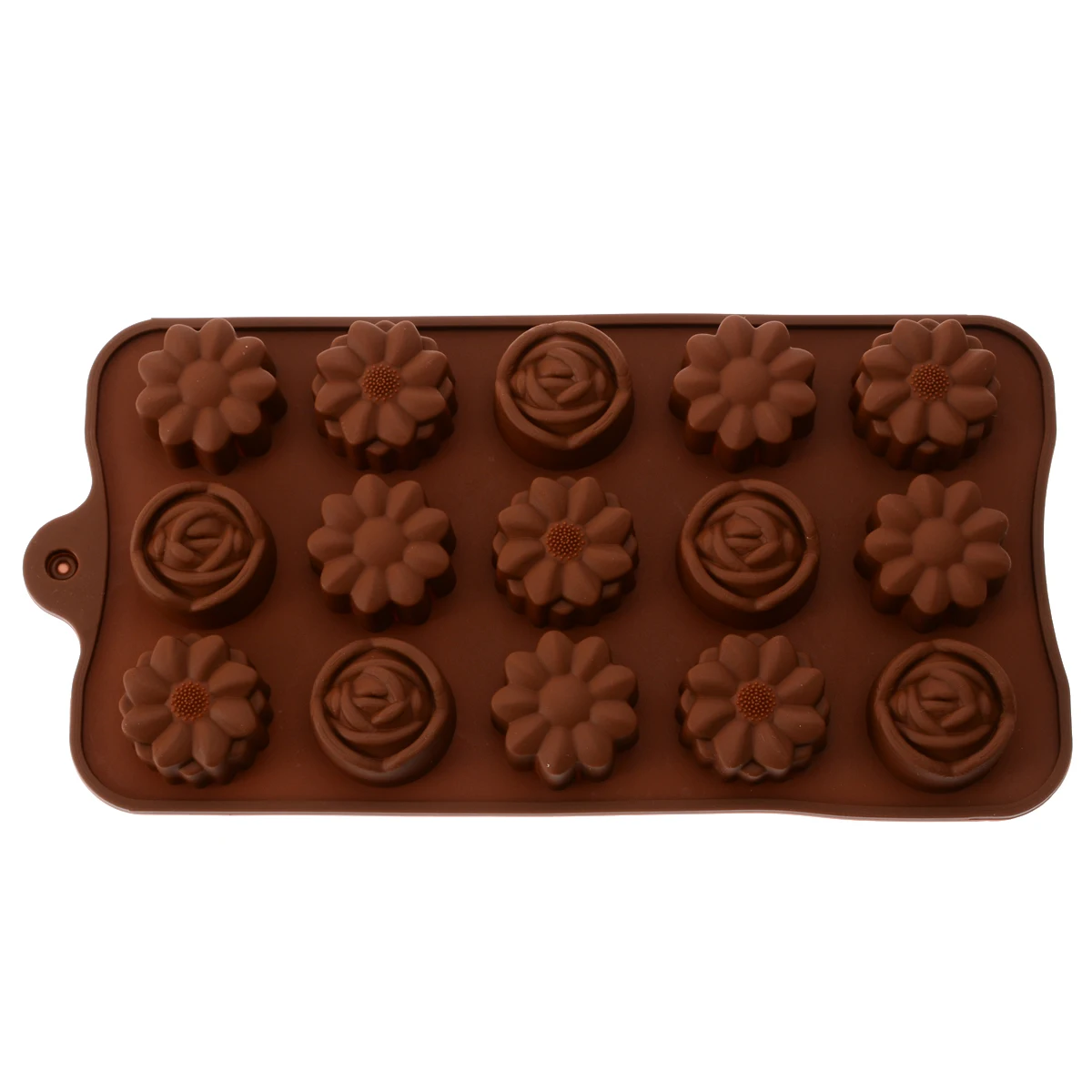 15 Cavity Silicone Flower Rose Chocolate Mold Reusable Cake Soap Candy Cookies DIY Fondant Mould Kitchen Food Decorate Tool