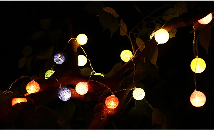 20 LED Thai Cotton Thread Ball Battery Box Light String Warm White Christmas Lights Indoor Creative Ins Decorative Lights