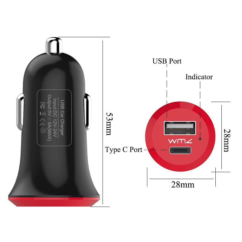 WMZ двойной зарядное устройство USB адаптер с usb 3,1 Тип C и универсальная зарядка через USB Порты 5 V 3A Адаптер зарядного устройства для нового MacBook