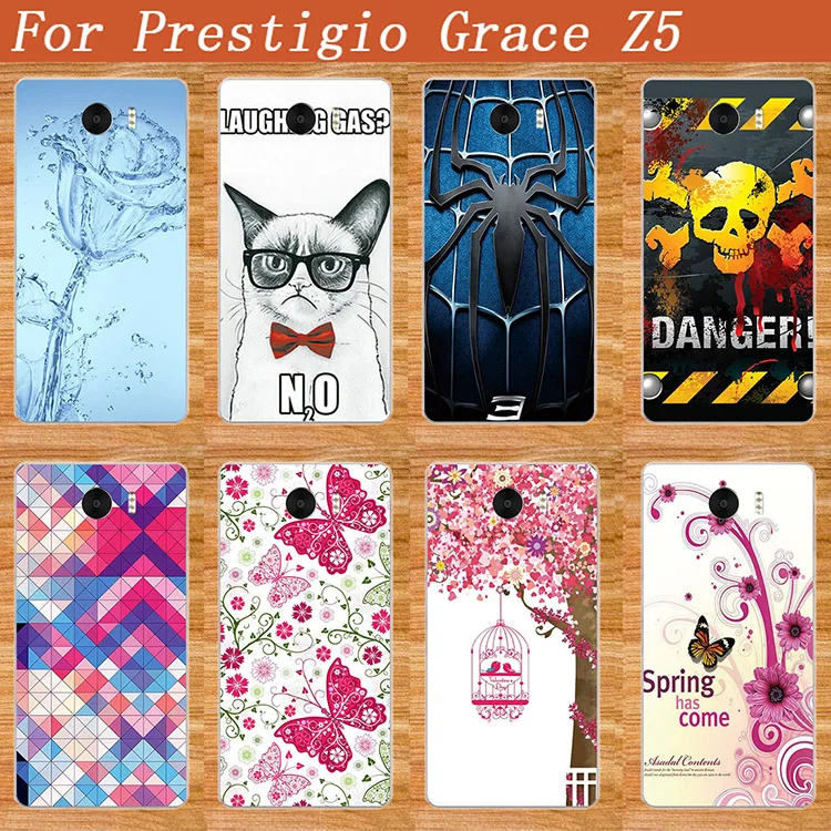 

New Patterns Soft TPU Silicone Protective Phone Cover DIY Case For Prestigio Grace Z5 PSP5530DUO 5530 Duo Back Covers