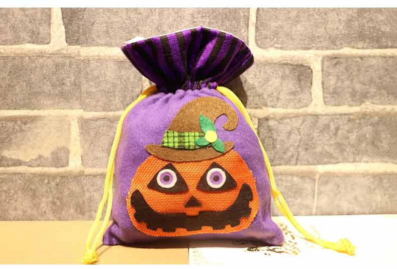 Halloween Gift Drawstring Bag Polyester Birthday Packaging Bag Christmas Wrap Treat Trick Children Halloween Witch Organizer (12)