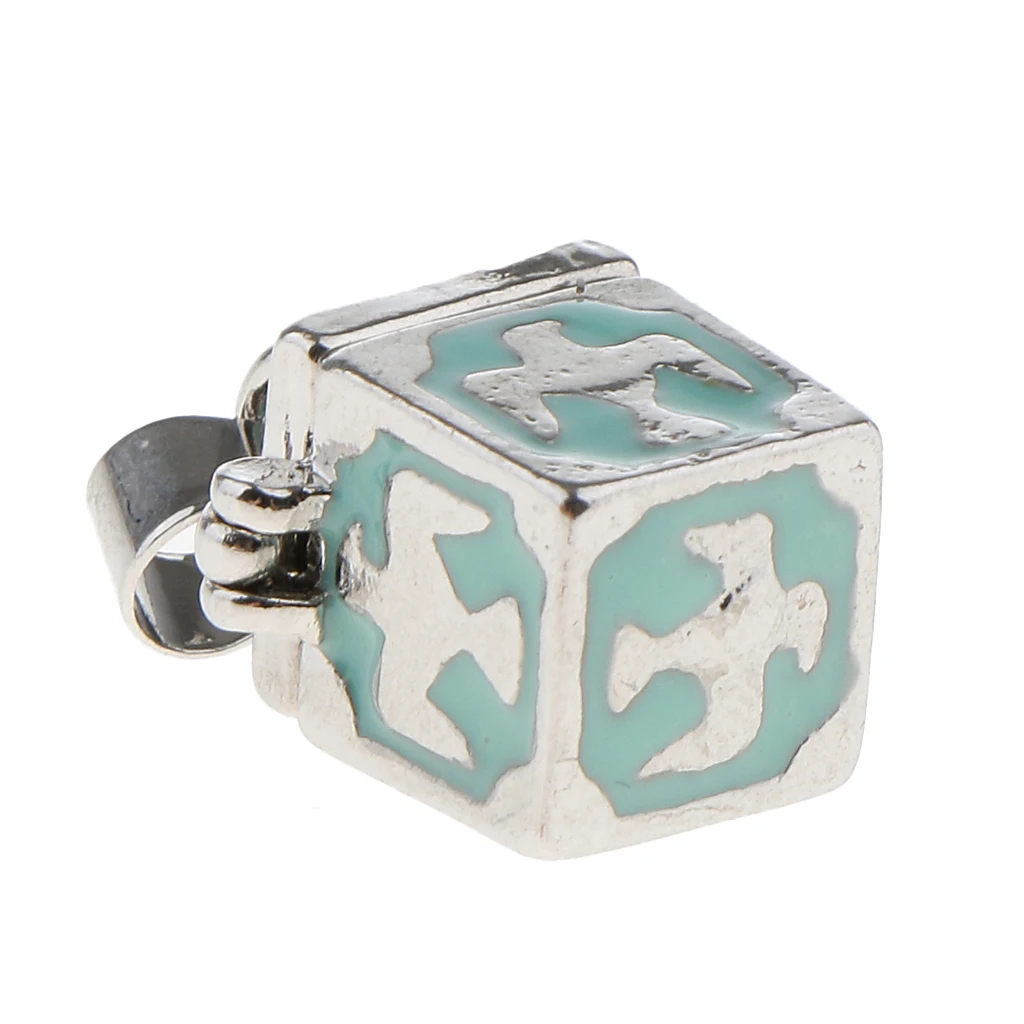 Vintage Geometric Cubic Geometric Urn Pendant Bird Pattern Memorial Charms Locket Jewelry