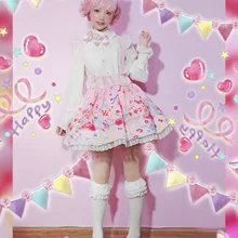 Новая звезда Лолита оформление Мэри дизайн, яйца и молоко шифон Sk съемные ремни короткая юбка