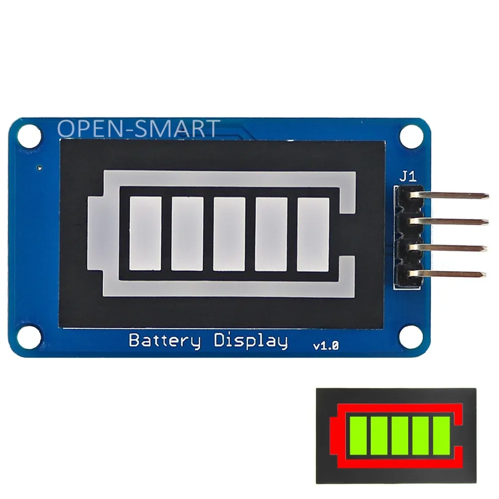 

Battery Style Digital Tube LED Battery Level Display Module Green inside and Red outside for Arduino