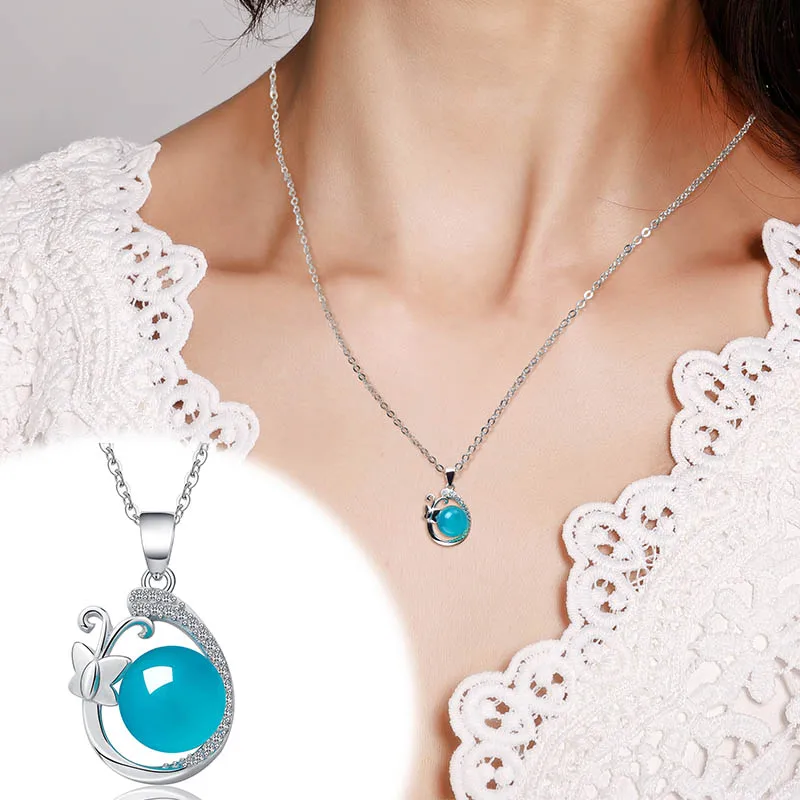 

2019 Limited Choker Necklace Asg Tang Jing Natural Tianhe Stone S925 Mosaic Girl With Chain Sky Brief, Pure And Light New Gift