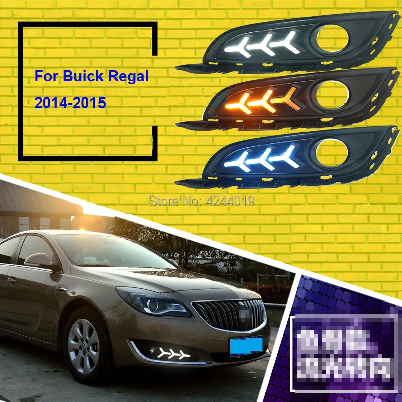 

smRKE Car Light Fog Lights Daytime Running Lights LED Light Bar For 2014-2015 Buick Regal