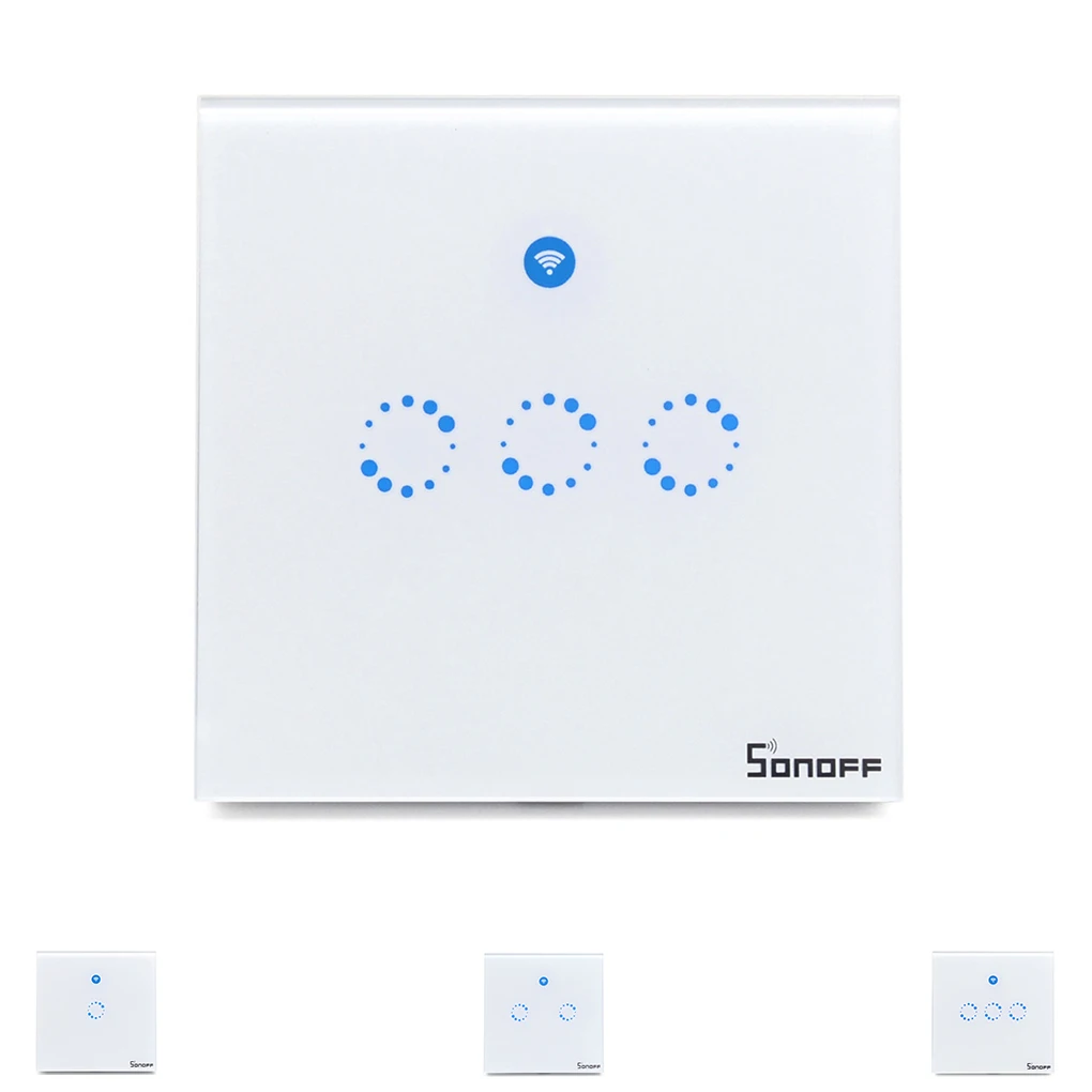 Sonoff T1 Smart Wifi Rf App Touch Control Wall Light Switch 1 2 3 Gang 86 Type Uk Panel Smart