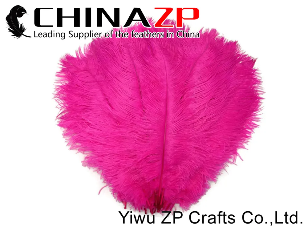 Ostrich Feathers, 10 Pieces- 11-13 HOT PINK Ostrich Dyed Drabs Feathers (4)