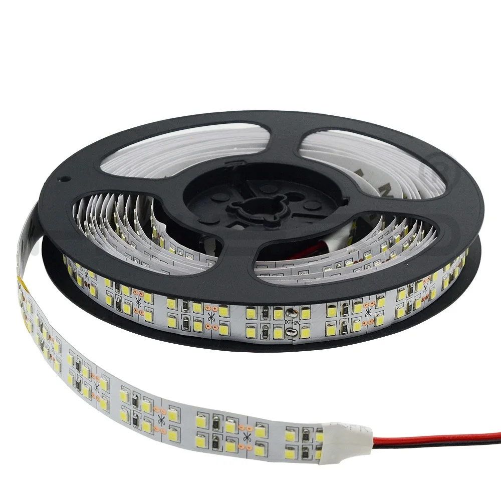 5 м 2835 3528 SMD 1200 светодиодов DC 12 В двойная линия светодиодный гибкий праздник света не водонепроницаемые прокладки белый теплый Белый