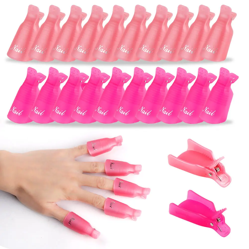 10 шт пластик дизайн ногтей замочить колпачок зажимы дизайн ногтей Советы для пальцев средство для снятия УФ гель-лака обертывания инструменты Очиститель ногтей обезжириватель