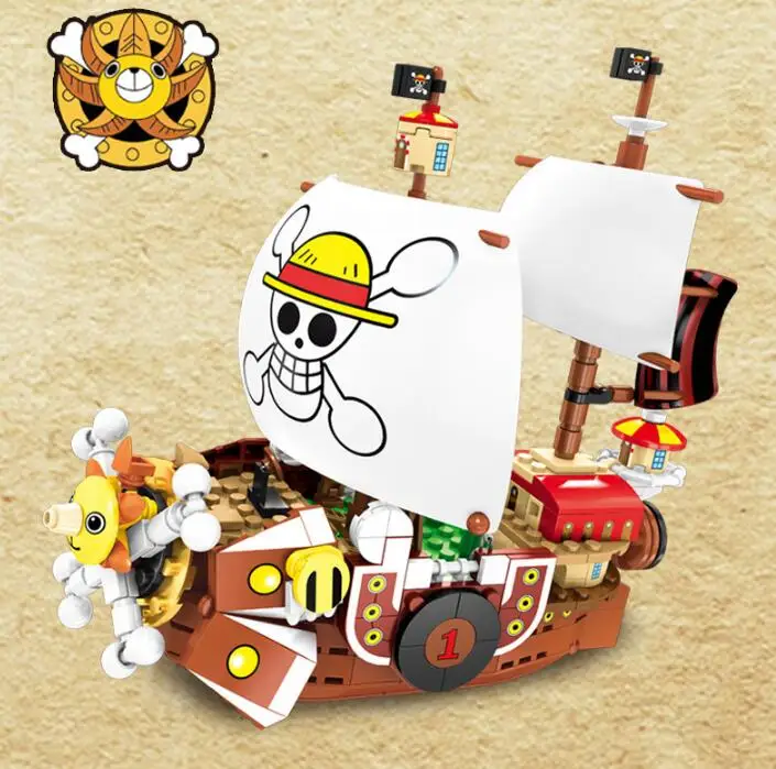 

Anime One Piece THOUSAND SUNNY with 9pcs characters Building Blocks Toys