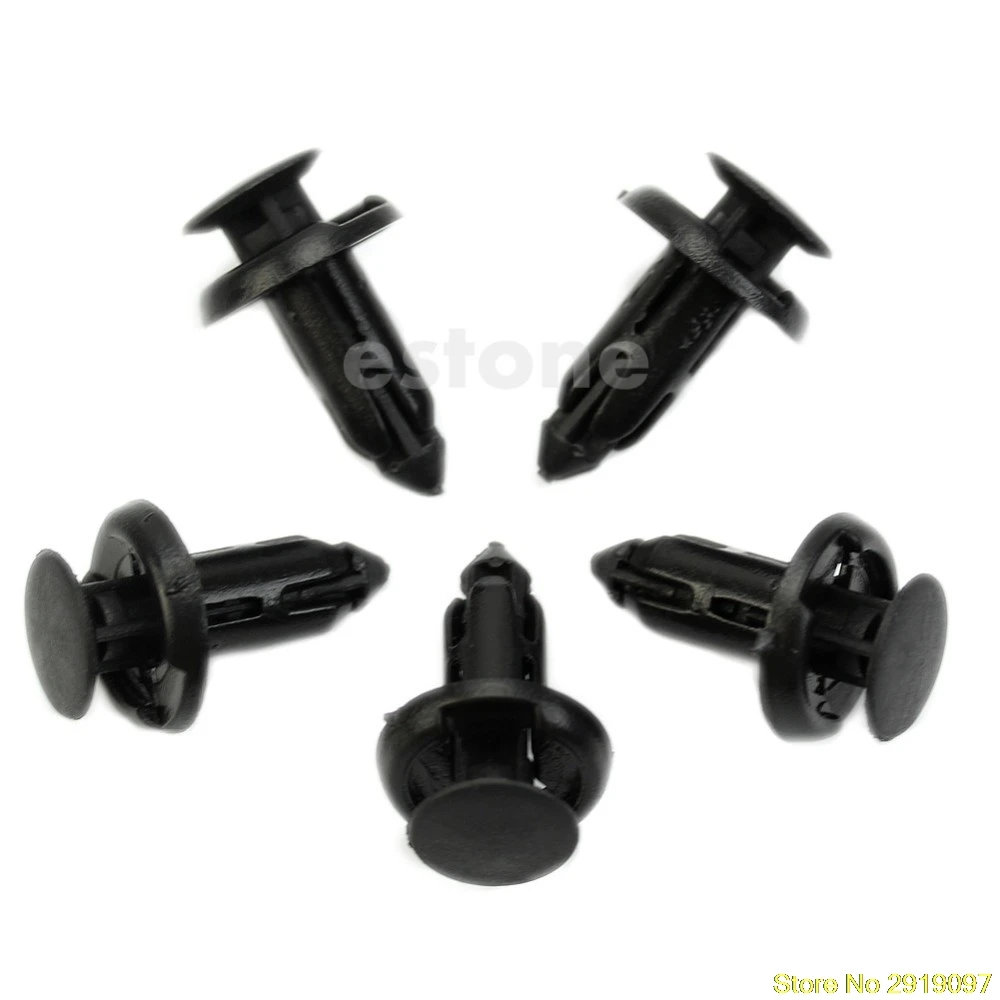 

New 10Pcs 8mm Hole Black Plastic Rivet Car Door Push Clip for Toyota Drop Shipping Support