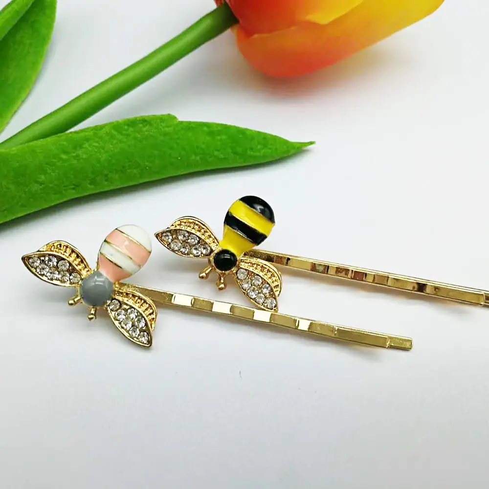 1PC Hair Clip Cute Bee Rhinestone Alloy Hairgrip Bee Rhinestone Hairgrip Girls Hair Clip Accessories Hairpin Hairpin Headwear