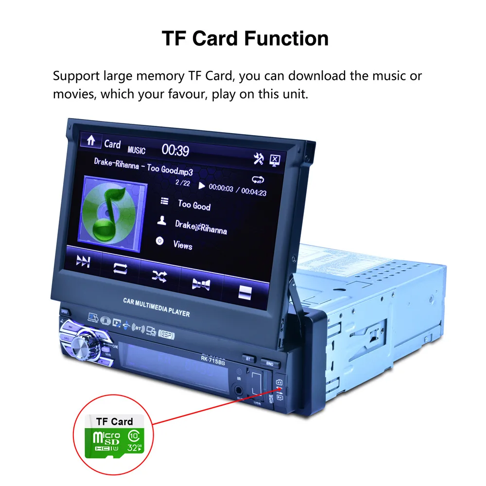 Cheap Car stereo RK7158B 1 Din Quad Core Universal Car DVD  Multimedia 7inch car video player WIFI Bluetooth radio automotivo 2