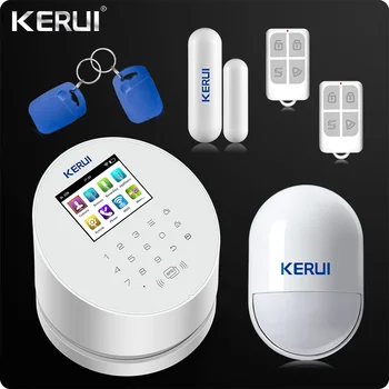 

2019 KERUI W2 WiFi GSM PSTN RFID Home Alarm Security System TFT color LCD Display ISO Android App Remote Control WiFi Alarm RFID