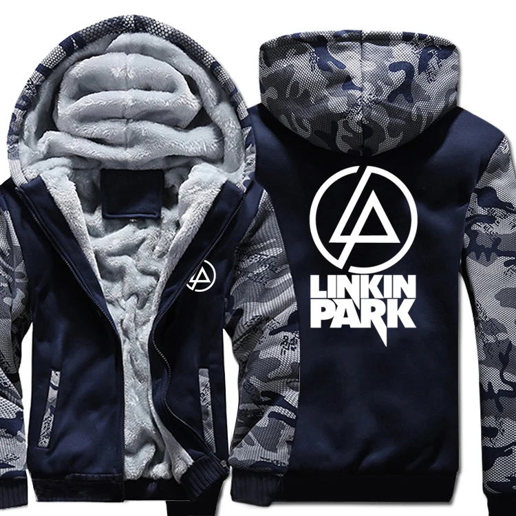 Fashion Rock Band Linkin Park Jackets Men Winter Patchwork Coat Fashion Male Thicken Zipper Hooded Sweatshirts Casual Tops 4XL Fashion Rock Band Linkin Park Jackets Men Winter Patchwork Coat Fashion Male Thicken Zipper Hooded Sweatshirts Casual Tops 4XL