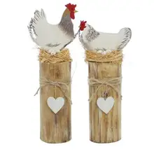 2 шт./лот, высота 31 см+ высота 27 см, европейская страна милый деревянный старый ветер цыплёнок, для украшения, deskpot oranment, Пасхальный подарок