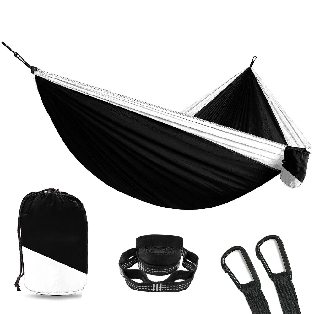 

Double person Hammock Portable Parachute Nylon Fabric Travel Ultralight Camping hamak Outdoor Furniture casual hanging bed hamma
