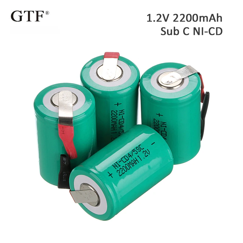 

4Pcs 2200mah Sub C SC 4/5sc 1.2V ni-cd Rechargeable Battery Flat Top With Tabs For Shaves And Emergency Lighting Radios celular