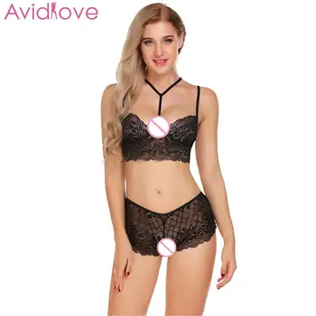 

Avidlove Women Sexy Set Elastic Fringe Sexy Suit Underwear Lingerie Set Halter Lace Bra and Panty