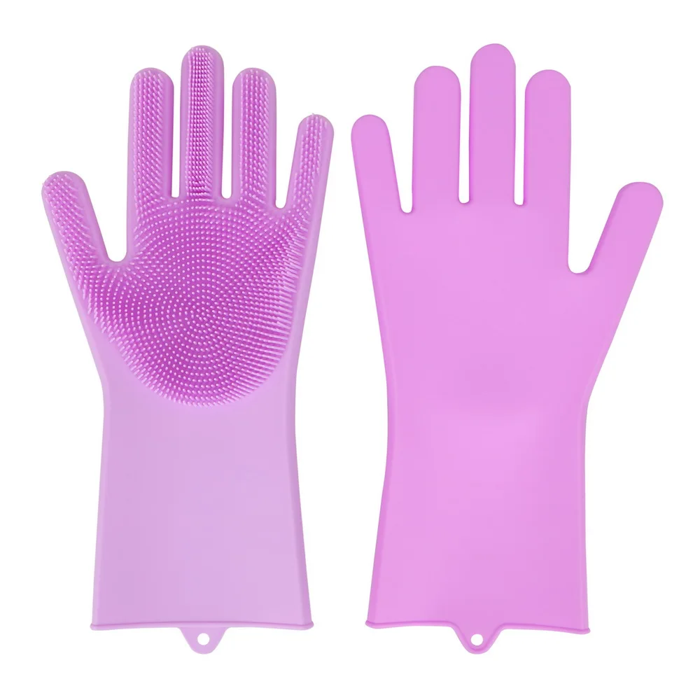 HILIFE губка для очистки 1 пара Губка для посуды Волшебные силиконовые перчатки щетки для мытья посуды пищевой перчатки из силиконовой резины
