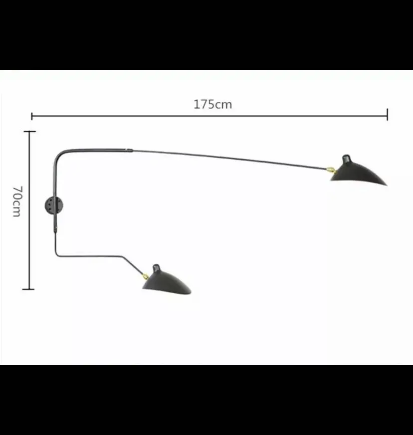 Дизайнерский настенный светильник с когтями, железная художественная стена светильник, креативный Ретро промышленный светильник с длинными ручками, декор для гостиной, настенный светильник - Цвет абажура: 2 heads