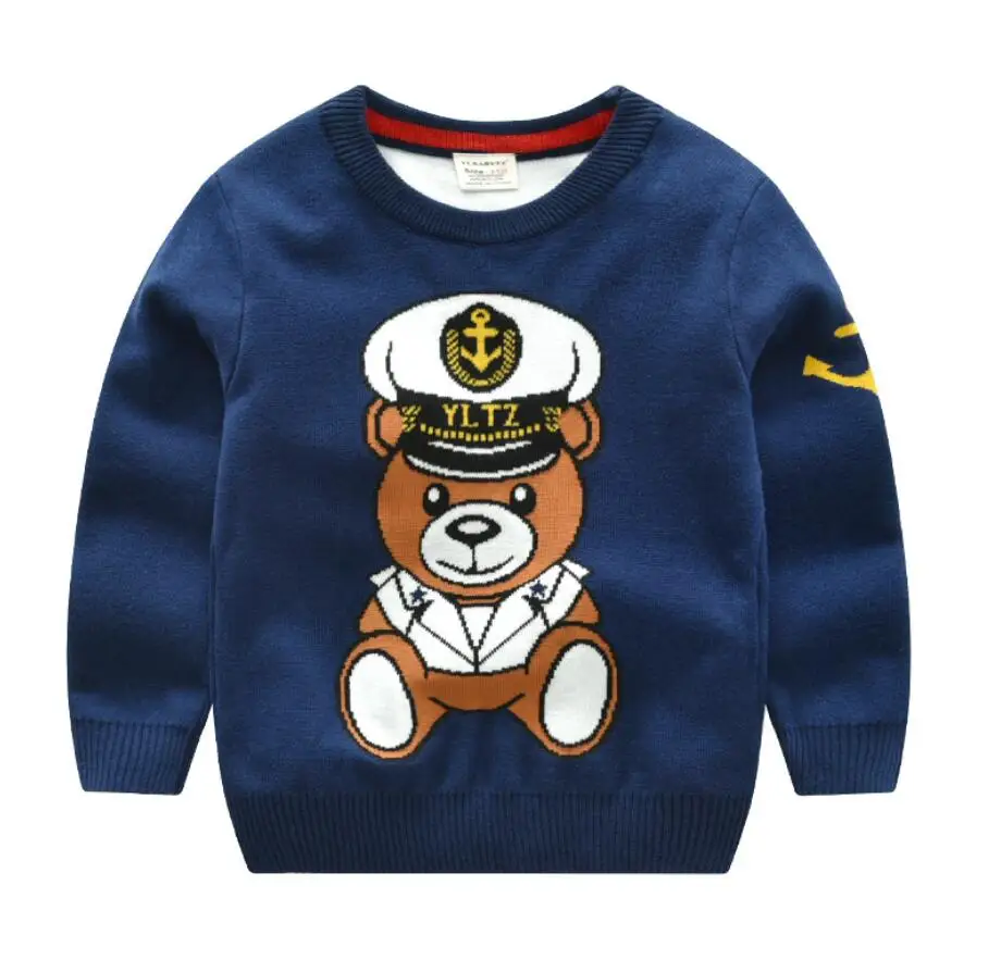 

Baby Kids Tshirt Sweater Baby Girl Rabbit Lucky Giraffe Police Bear Letter Dog Cat Little Boy Outfit Knitted Clothes for 3T-7T