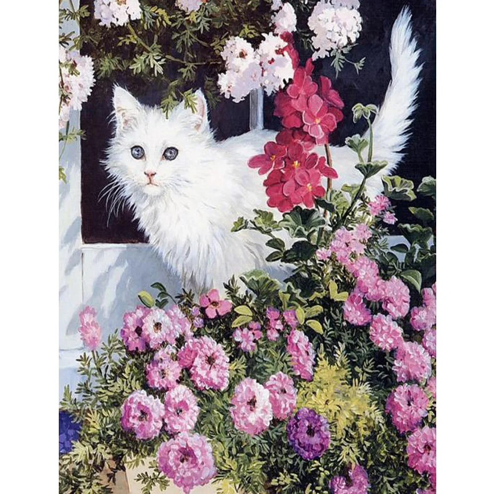 

DIY Diamond Painting Animal Diamond 5D Cross Stitch Crystal Square Diamond Sets Unfinish Decorative Diamond Embroidery Cat Y261