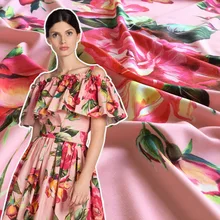 На заказ, новинка, китайская роза, праздничная ткань, цифровая печать, Европа и США, модная ткань, юбка, детская одежда