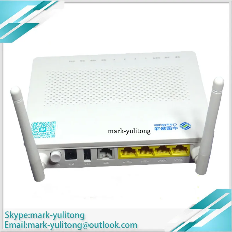 

English version, HS8545M HS8545M ONU Gpon Wireless terminal, 4 port ethernet + 1 phone port + wifi, with Chinese mobile logo
