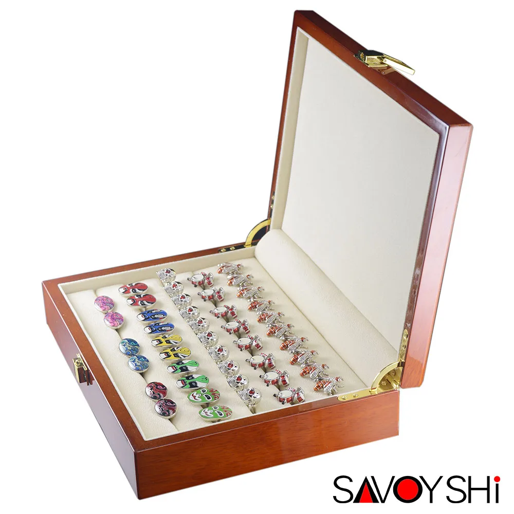 

Luxury Cufflinks Gift Box 20pairs Capacity Cufflinks box High Quality Painted Wooden Box Authentic 240*180*55mm Free Shipping