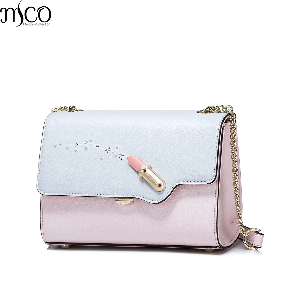 

2017 Summer Diamonds Lipstick Clutch Messenger Bag For Women Panelled PU Leather Beading Handbags Small Flap Shoulder Handbag