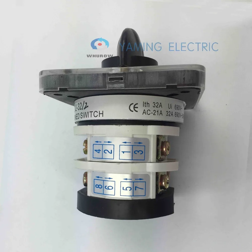 Поворотный переключатель 32A 2 полюса высокого напряжения cam ручной передачи