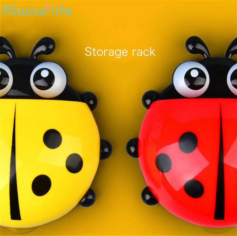

Cartoon Ladybug Toothbrush Holder Sucker Holder Toothholder Creative Tableware Stationery Chopsticks Holder Kitchen Tool Storage