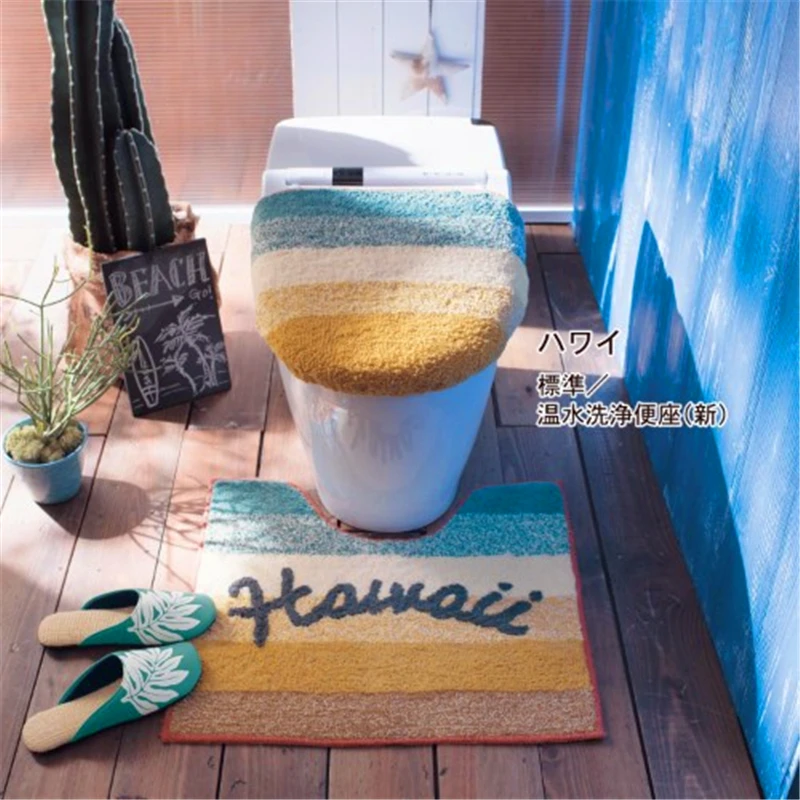 

Japan Belle Maison Original single Universal High quality toilet seat cover Toilet Lid cover Hawaii toilet ring Bathroom Mat