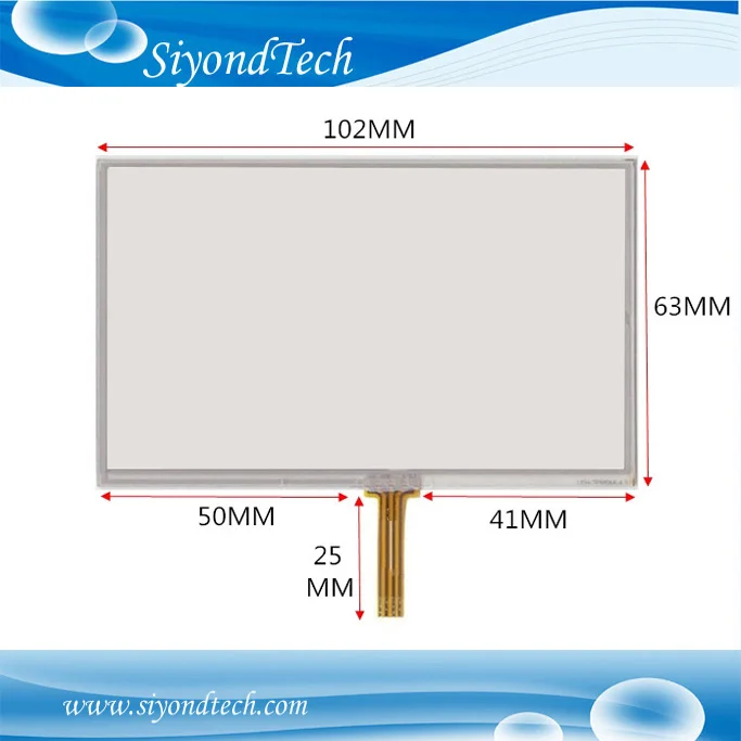 Бесплатная доставка! 1 шт. 4.3 дюймовый резистивный Сенсорный экран 102 мм * 63 мм дигитайзер для автомобиля/GPS/MP4/MP5